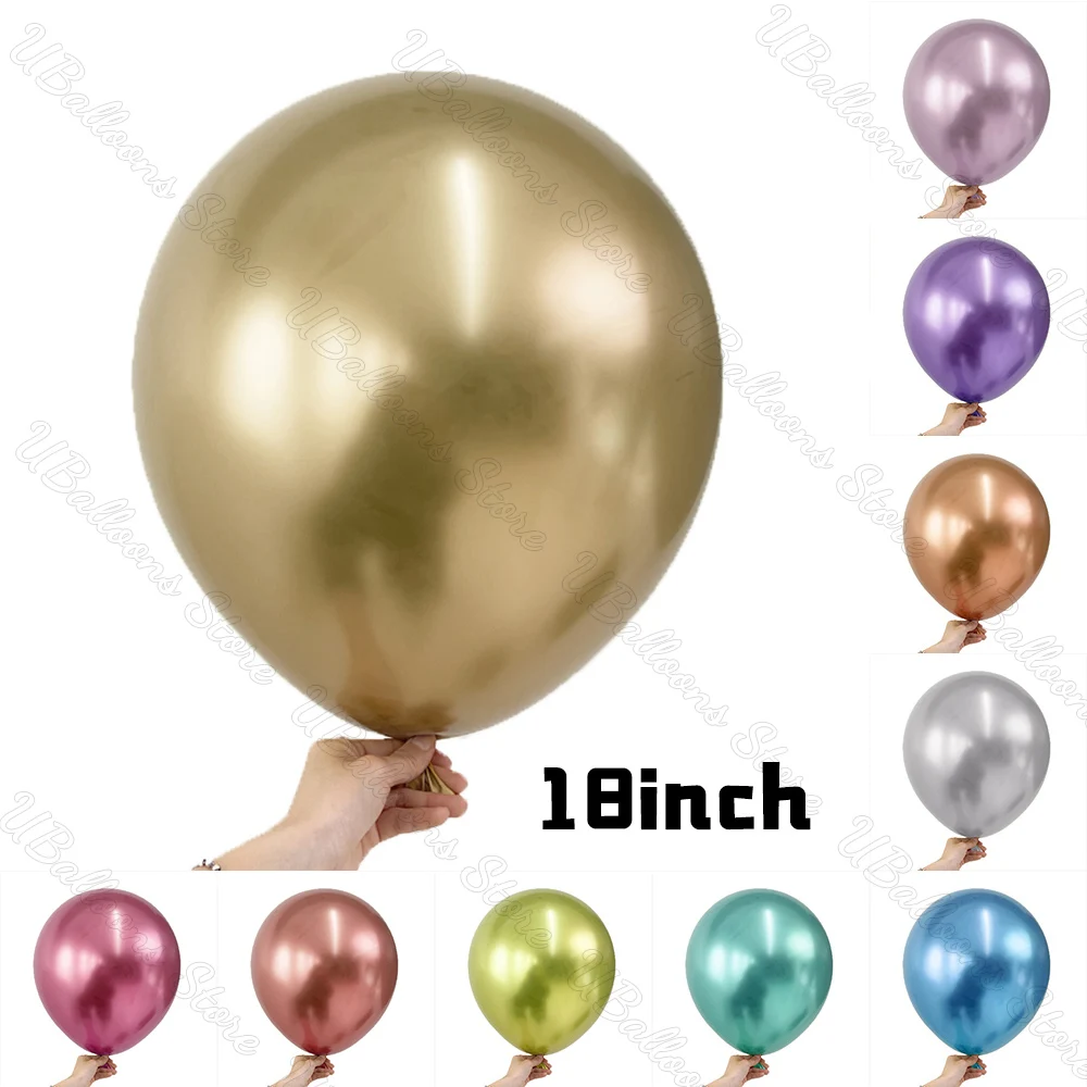 36/18inch Chrome Gold Metal Balloon Metallic Gold Silver Rose Gold Large Balloons for Birthday Wedding Baby Shower Party Dec