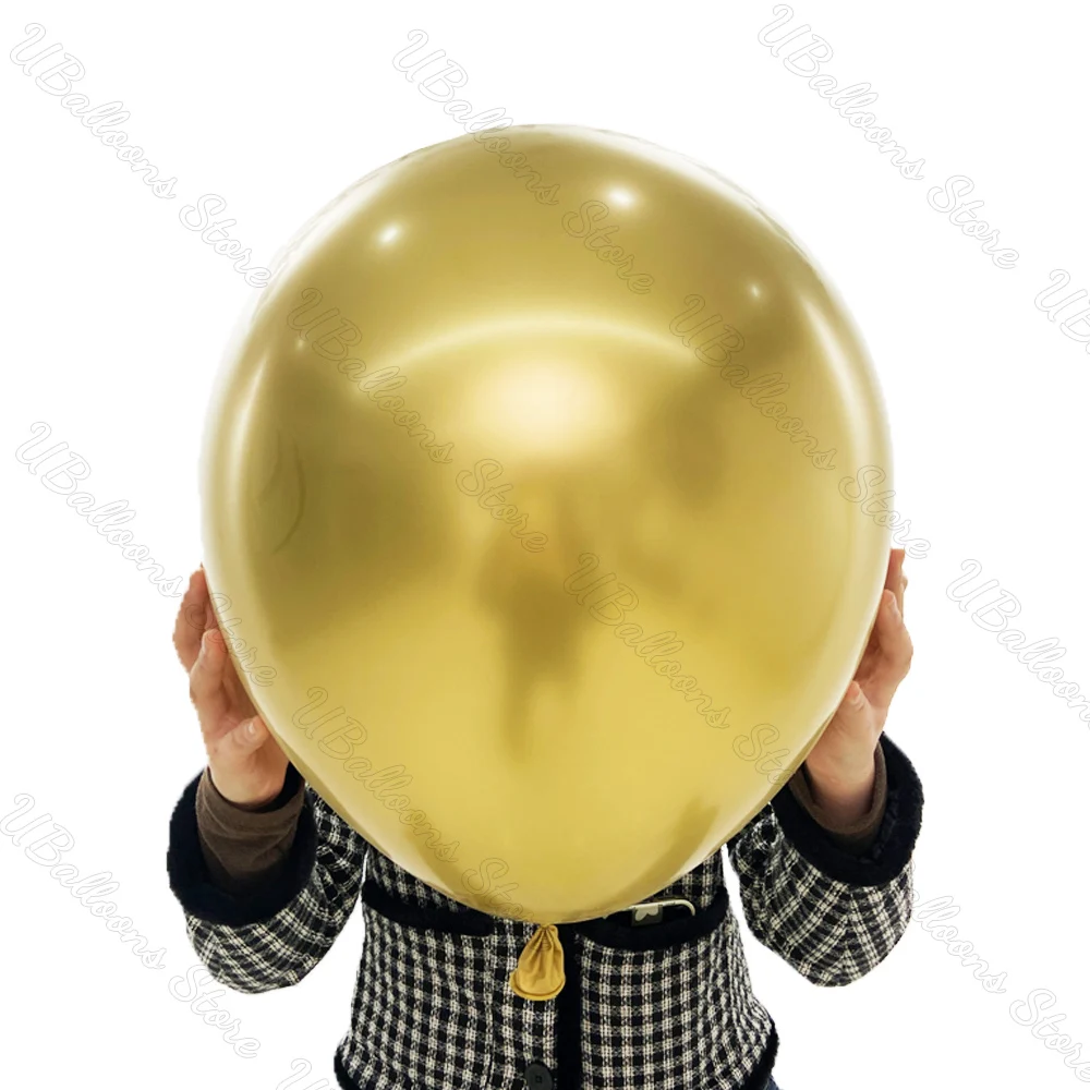36/18inch Chrome Gold Metal Balloon Metallic Gold Silver Rose Gold Large Balloons for Birthday Wedding Baby Shower Party Dec