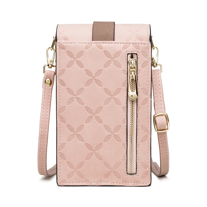 2026 Summer New Mobile Phone Bag Wallet Japanese and Korean High-End PU Plash Buckle Vertical Large Capacity Single Shoulder Bag