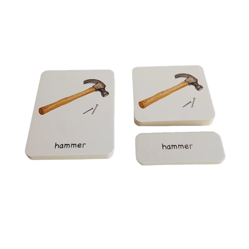 Montessori Language Materials 3 Part Cards of Fruit/ Vegetable/ Tools/ Instrument/ Farm/ Transportation Kids Learning Resources