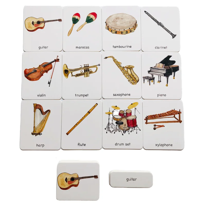 Montessori Language Materials 3 Part Cards of Fruit/ Vegetable/ Tools/ Instrument/ Farm/ Transportation Kids Learning Resources