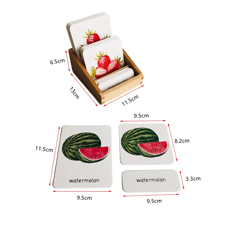 Montessori Language Materials 3 Part Cards of Fruit/ Vegetable/ Tools/ Instrument/ Farm/ Transportation Kids Learning Resources