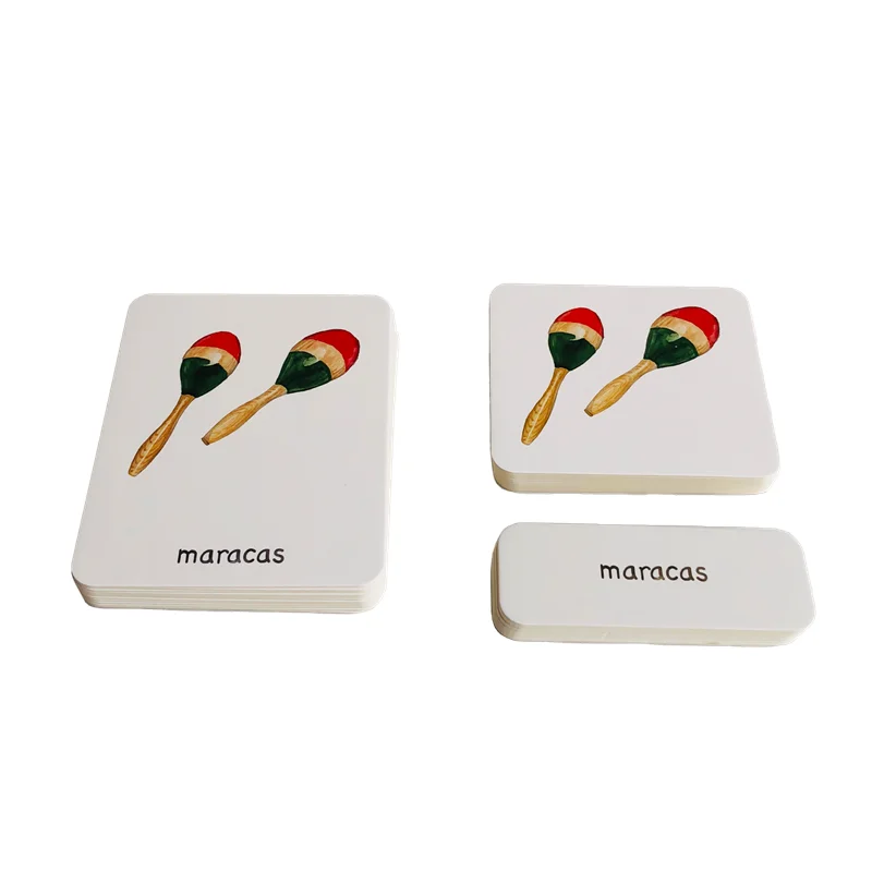 Montessori Language Materials 3 Part Cards of Fruit/ Vegetable/ Tools/ Instrument/ Farm/ Transportation Kids Learning Resources