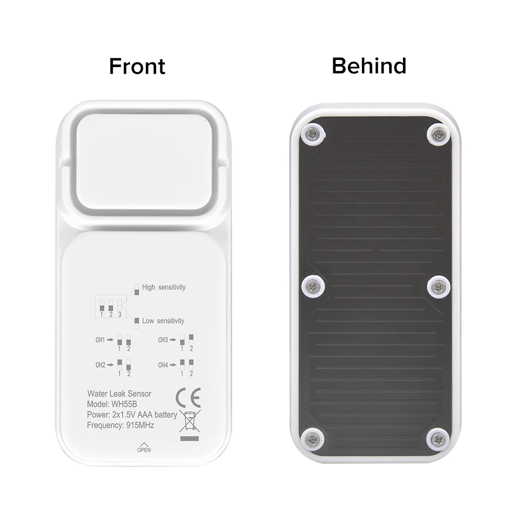 Ecowitt WH55 Multi-channel Wireless Water Leak Detection Sensor with Loud Audio Alarm, Accessories Only, Cannot Be Used Alone