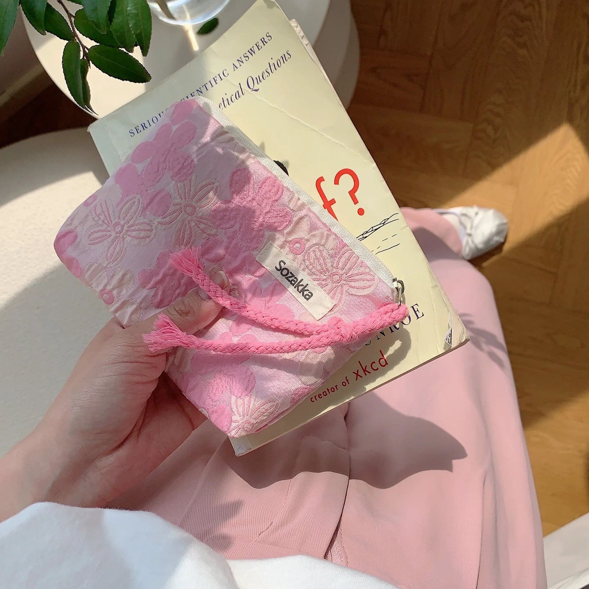 Kawaii Floral Travel Cosmetic Lipstick Coin Purse Storage Bag Women Cute Makeup Handbags Wallet Organizer Pencil Cases Pouch Bag