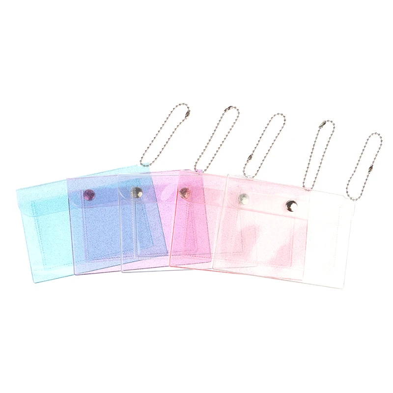 1Pc Women's Credit Card Holder Wallet Fashion Transparent Waterproof PVC Business Card ID Card Wallet Girl Coin Purse Bag