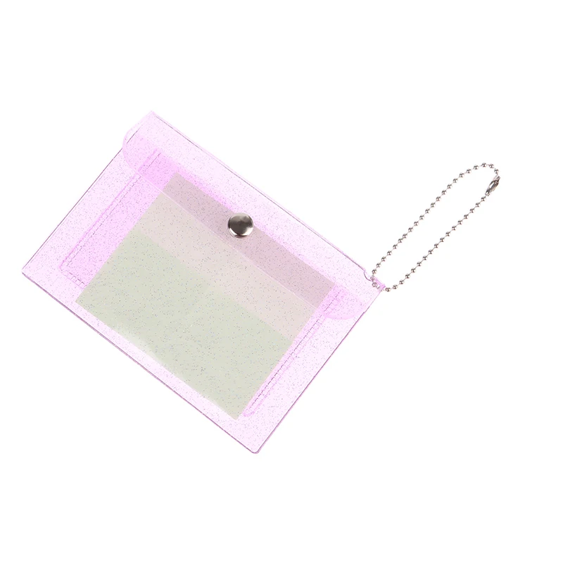 1Pc Women's Credit Card Holder Wallet Fashion Transparent Waterproof PVC Business Card ID Card Wallet Girl Coin Purse Bag