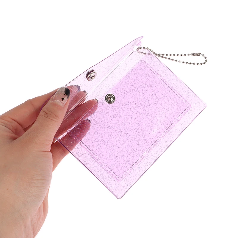 1Pc Women's Credit Card Holder Wallet Fashion Transparent Waterproof PVC Business Card ID Card Wallet Girl Coin Purse Bag