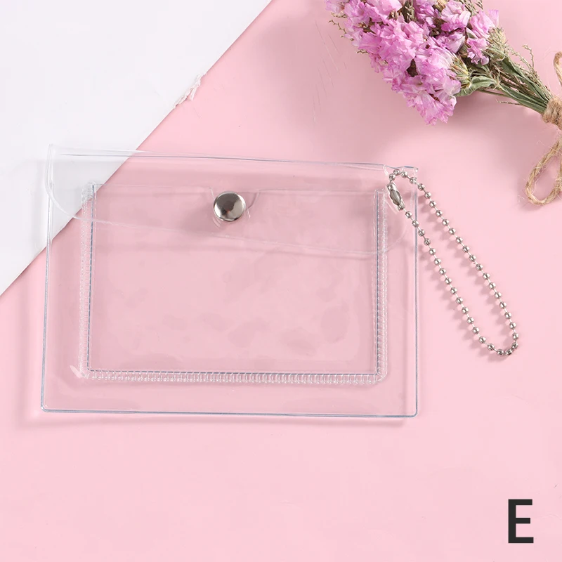 1Pc Women's Credit Card Holder Wallet Fashion Transparent Waterproof PVC Business Card ID Card Wallet Girl Coin Purse Bag