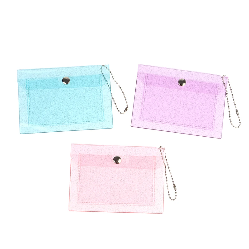 1Pc Women's Credit Card Holder Wallet Fashion Transparent Waterproof PVC Business Card ID Card Wallet Girl Coin Purse Bag
