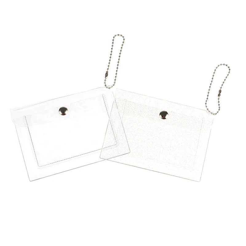 1Pc Women's Credit Card Holder Wallet Fashion Transparent Waterproof PVC Business Card ID Card Wallet Girl Coin Purse Bag