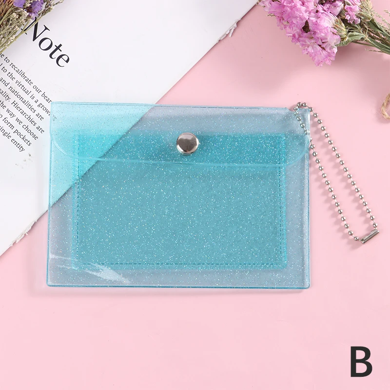 1Pc Women's Credit Card Holder Wallet Fashion Transparent Waterproof PVC Business Card ID Card Wallet Girl Coin Purse Bag
