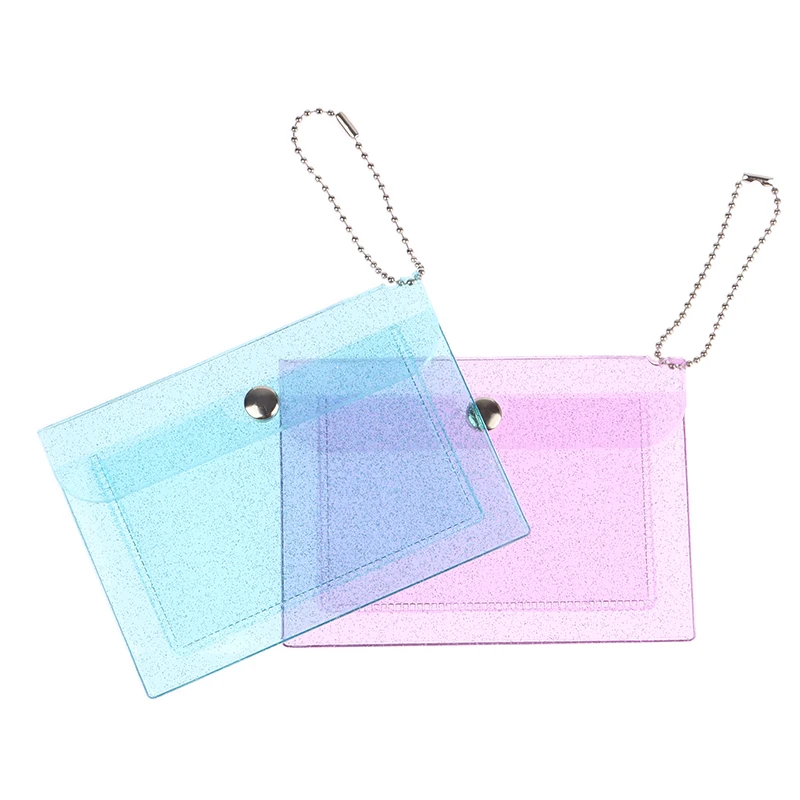 1Pc Women's Credit Card Holder Wallet Fashion Transparent Waterproof PVC Business Card ID Card Wallet Girl Coin Purse Bag