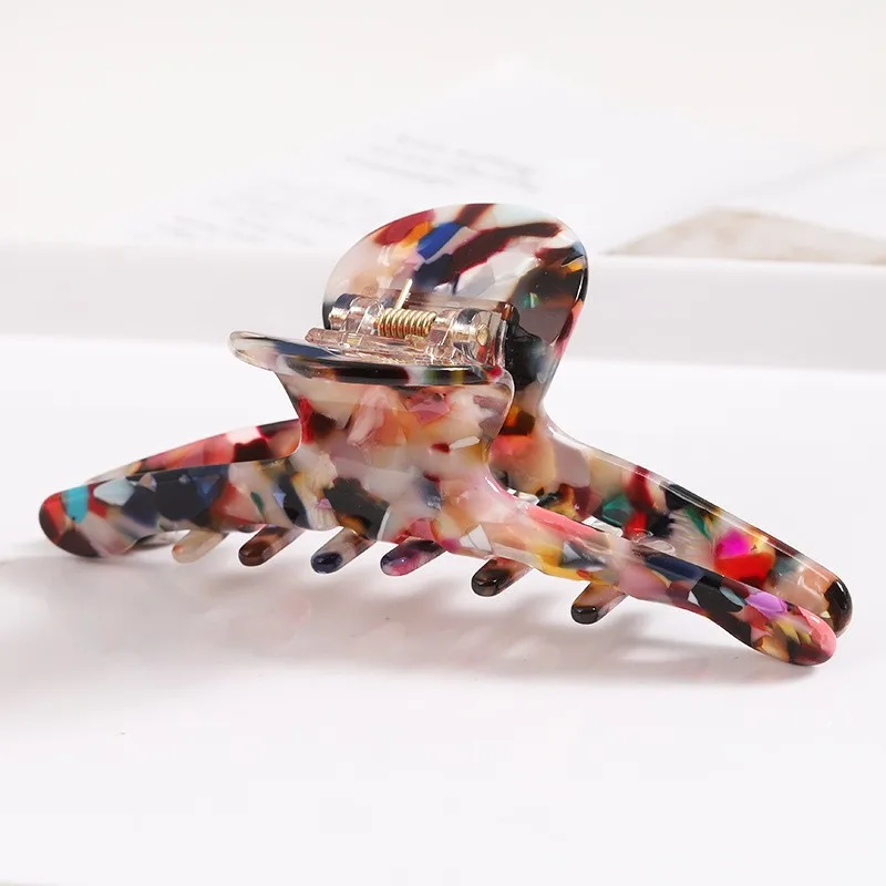 Women Hair Accessories Large Size Fashion Acetate Hair Claws Colourful Ponytail Acetic Claw Clips For Girls