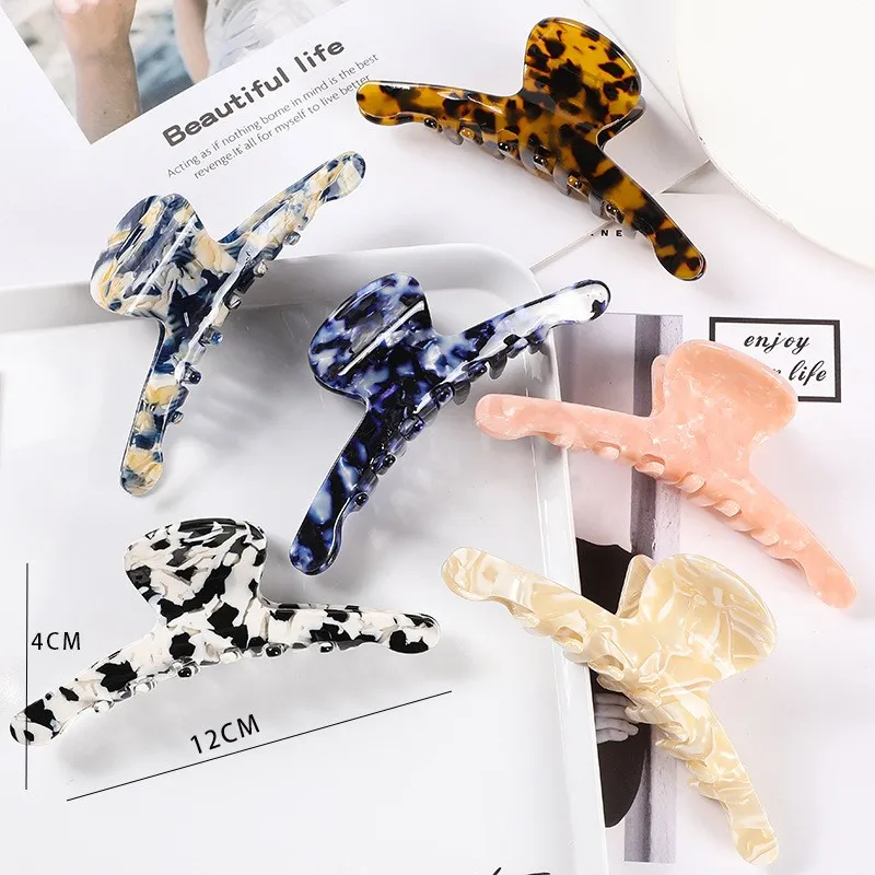Women Hair Accessories Large Size Fashion Acetate Hair Claws Colourful Ponytail Acetic Claw Clips For Girls