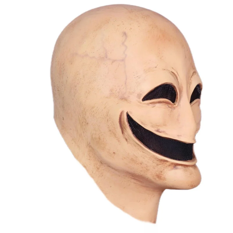 Horror Smile No Face Man Latex Mascara Head Cover Disguise Cosplay Scary Alien Helmet Halloween Costume Faceless Mask for Men