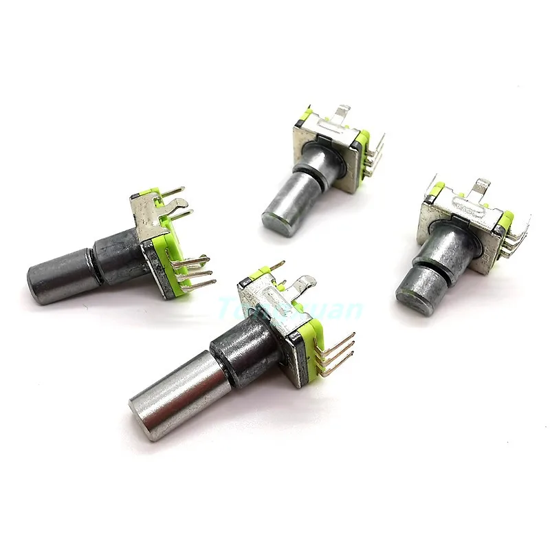 5pcs EC11 Rotary Encoder Code Switch 360 Degree Rotation 30 Position With Push Button 5pin Handle Half Shaft 12.5/15/17/19mm