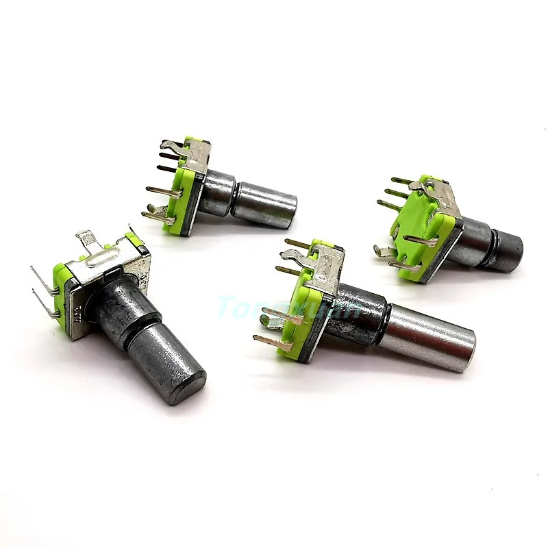 5pcs EC11 Rotary Encoder Code Switch 360 Degree Rotation 30 Position With Push Button 5pin Handle Half Shaft 12.5/15/17/19mm