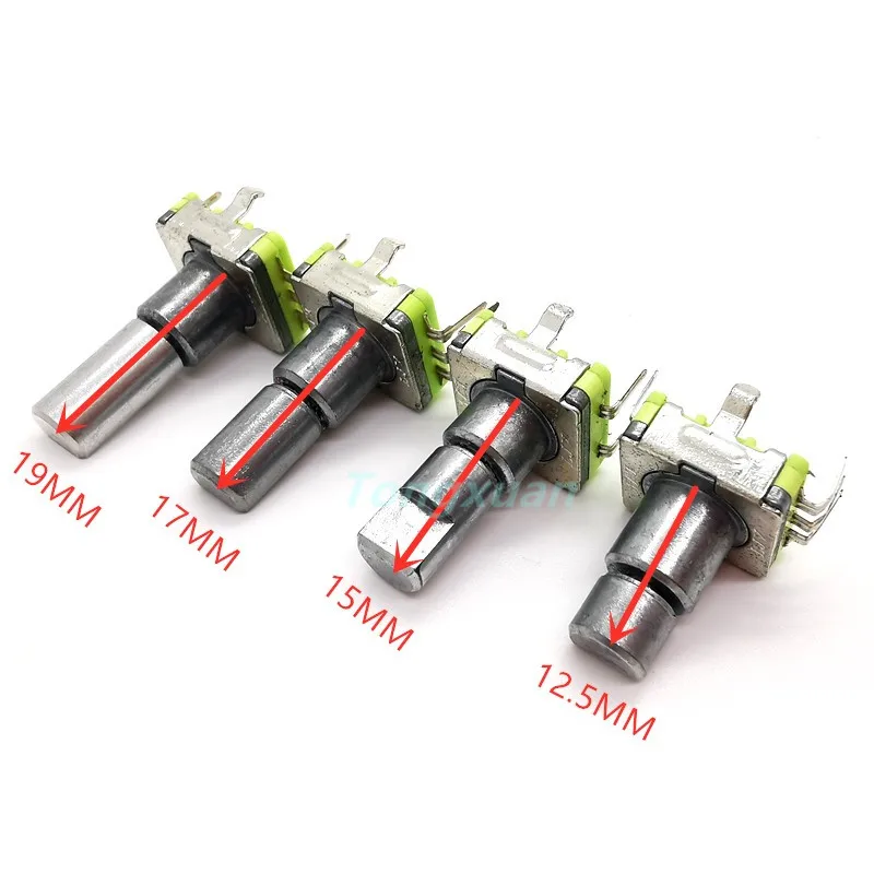 5pcs EC11 Rotary Encoder Code Switch 360 Degree Rotation 30 Position With Push Button 5pin Handle Half Shaft 12.5/15/17/19mm