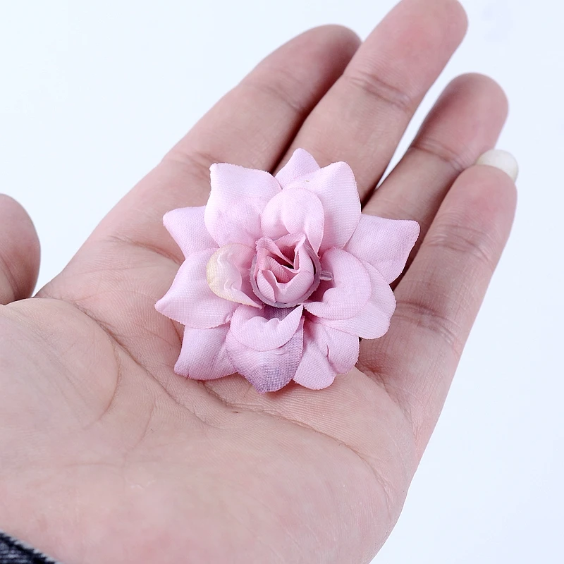 Rose Artificial Flowers Head 4CM Silk Fake Flowers for Home Hoom Decor Wedding Decorations DIY Crafts Garland Gift Accessories