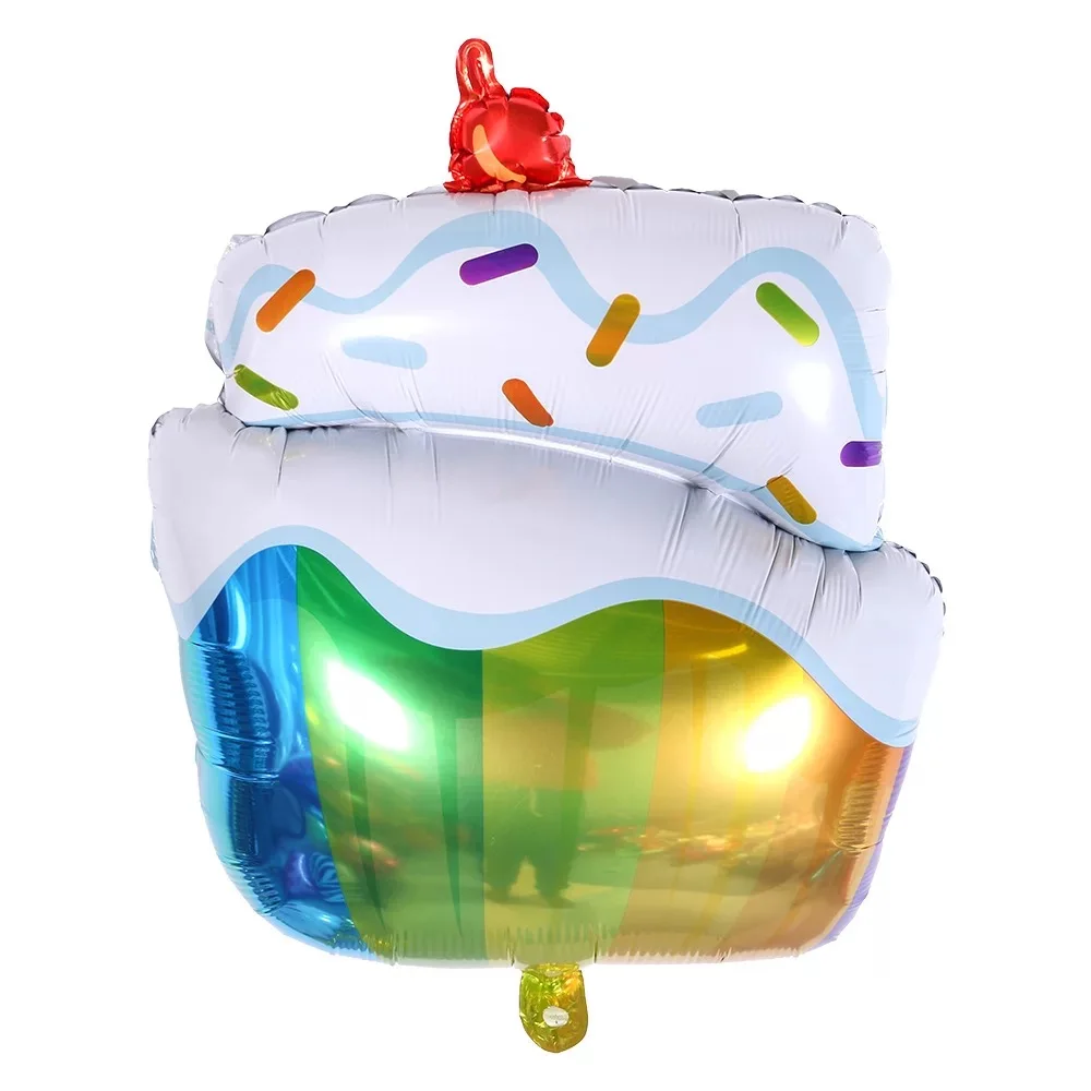 New Rainbow Color Candy Cake Aluminum Film Balloon Children's Day Toy Birthday Party Baby Shower Decoration