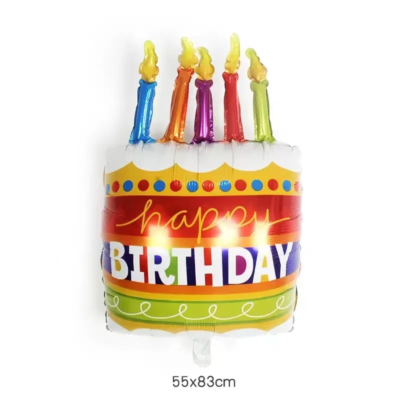 New Rainbow Color Candy Cake Aluminum Film Balloon Children's Day Toy Birthday Party Baby Shower Decoration