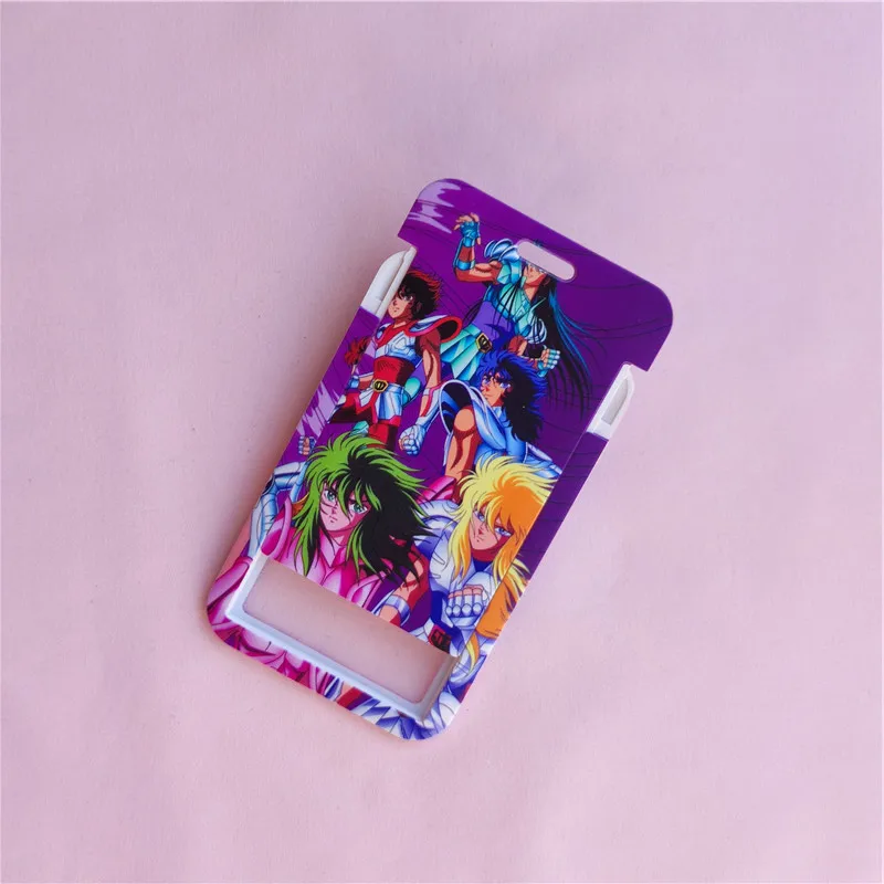 Cartoon Saint Seiy Girls Boy Lanyard Card holders Credit Card ID Badge Holder Student Men Bus Business Cardholder Keychain