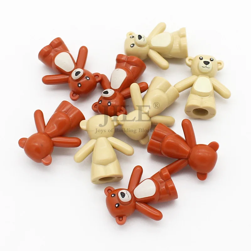 5pcs MOC Building Blocks DIY Toy Cartoon Bear with Printing Bricks Educational Animal Compatible 98382pb001 Assembles Particles