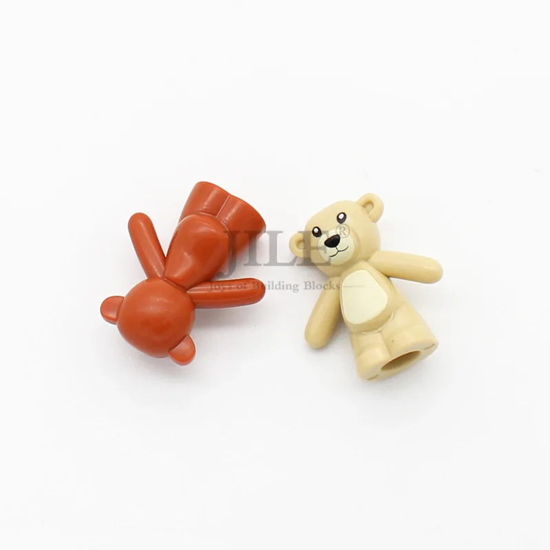 5pcs MOC Building Blocks DIY Toy Cartoon Bear with Printing Bricks Educational Animal Compatible 98382pb001 Assembles Particles