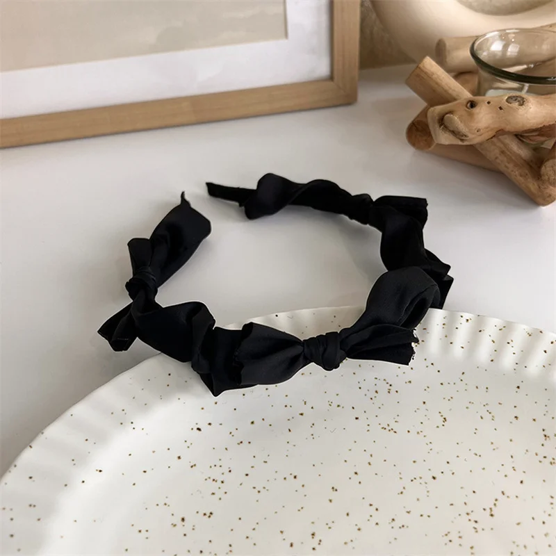 Winter Solid Velvet Bezel Women Girl Broadside Hair Bands  Pearl Cross Headband Hair Hoop Fashion Black Leather Braided Hairband