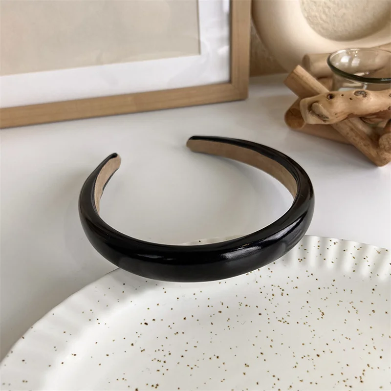 Winter Solid Velvet Bezel Women Girl Broadside Hair Bands  Pearl Cross Headband Hair Hoop Fashion Black Leather Braided Hairband