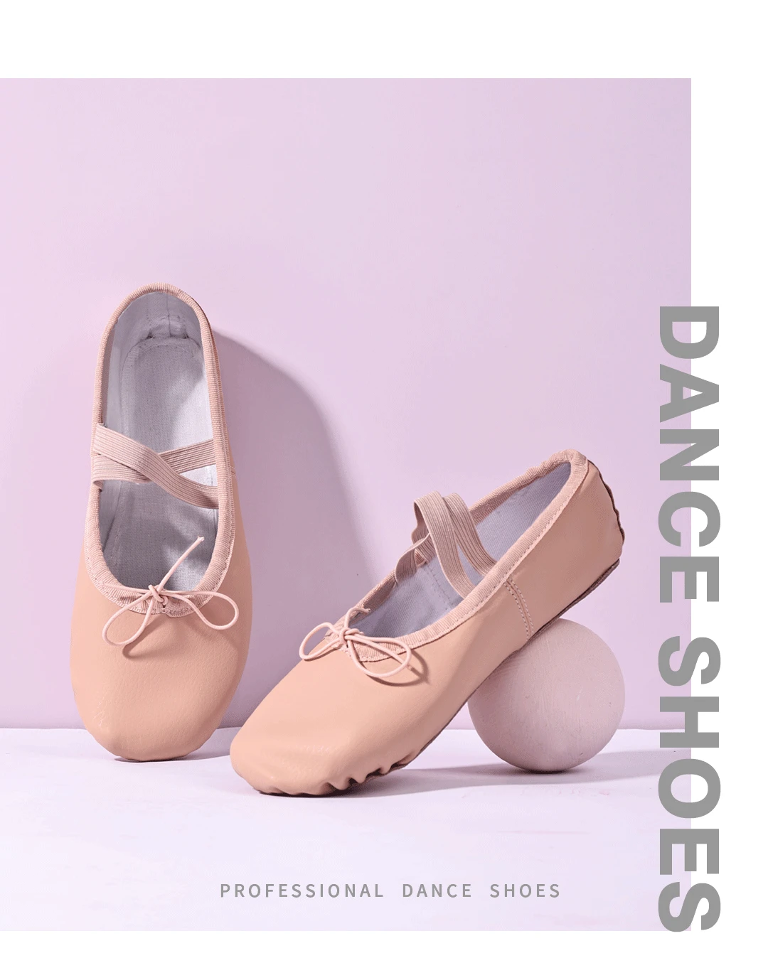 Women's Ballet Slippers for Woman Danseuse PU Leather Professional Dancers Girls Kids Soft Sole Children Toddler Dance Shoes