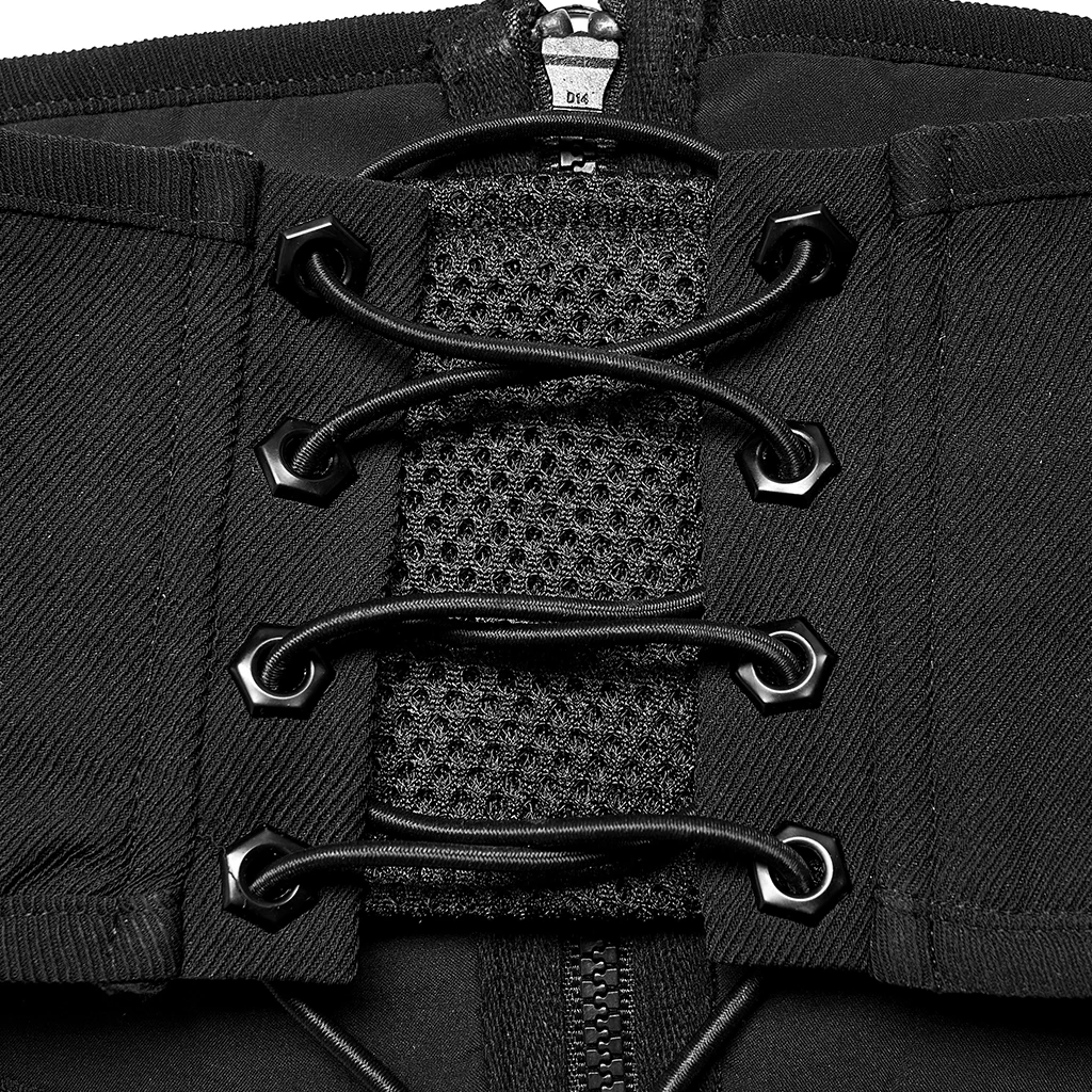 PUNK RAVE Women's Futuristic Sense Cool Waistband Has Adjustment Buckle Punk Female Accessories Slim Body Black Girdle Belts
