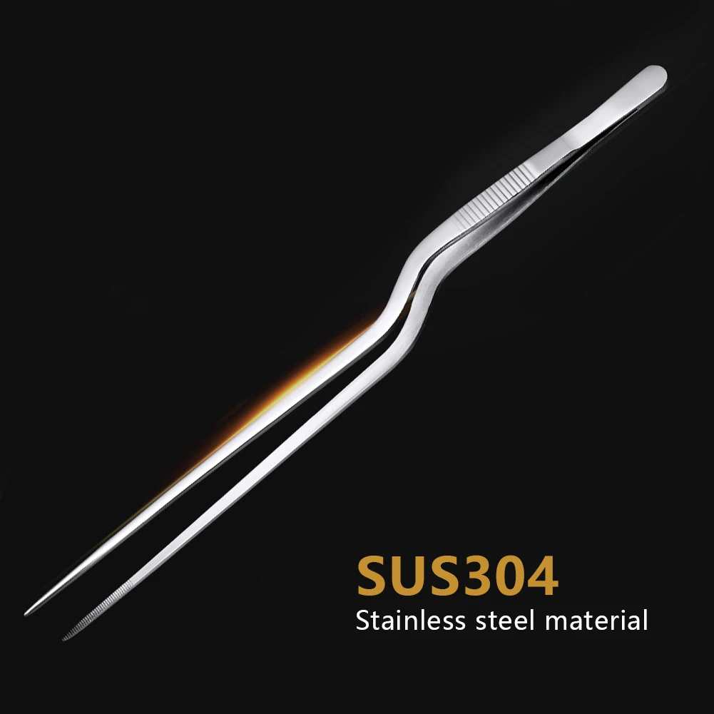 Kitchen Tongs Kitchen Utensil BBQ Tweezer Food Clip Kitchen Bar Chief Tongs Stainless Steel Portable for Picnic Barbecue Cooking
