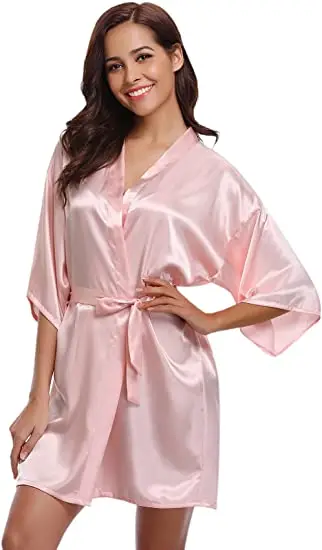 Satin Robe Female Intimate Lingerie Sleepwear Silky Bridal Wedding Gift Casual Kimono Bathrobe Gown Nightgown Sexy Nightwear