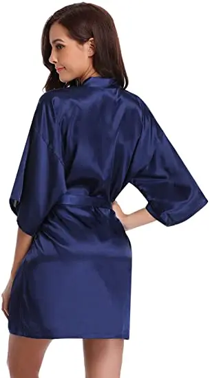 Satin Robe Female Intimate Lingerie Sleepwear Silky Bridal Wedding Gift Casual Kimono Bathrobe Gown Nightgown Sexy Nightwear