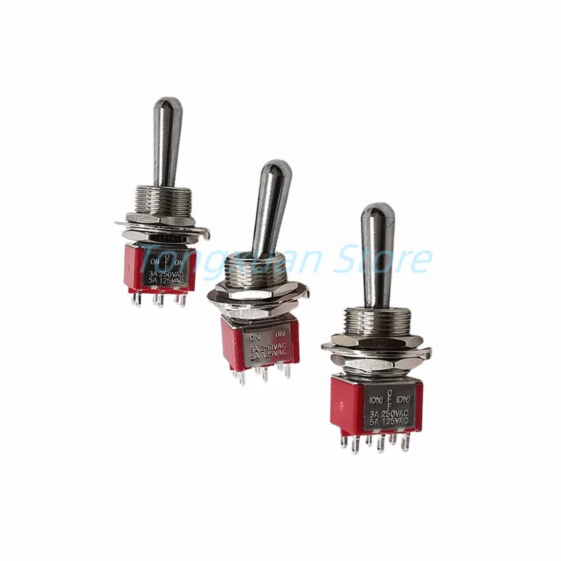 1pc SH T8013-Z1 12mm ON-OFF-ON SPDT DPDT 3/6Pin 2/3Position Maintained Toggle Switch Large Long Handle 3A 250VAC/5A 125VAC