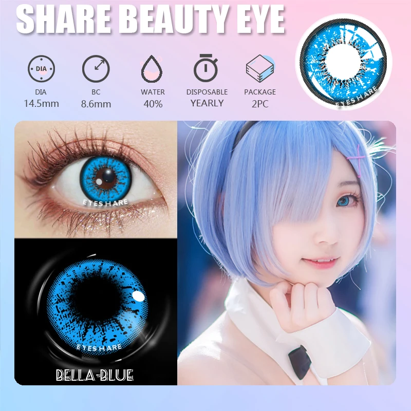 EYESHARE 1Pair Color Contact Lenses For Eyes Anime Cosplay Colored Lense Blue Red Multicolored Lenses Contact Lens Beauty Pupils