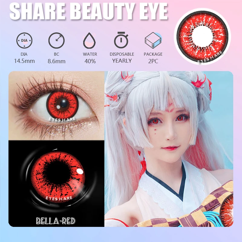 EYESHARE 1Pair Color Contact Lenses For Eyes Anime Cosplay Colored Lense Blue Red Multicolored Lenses Contact Lens Beauty Pupils
