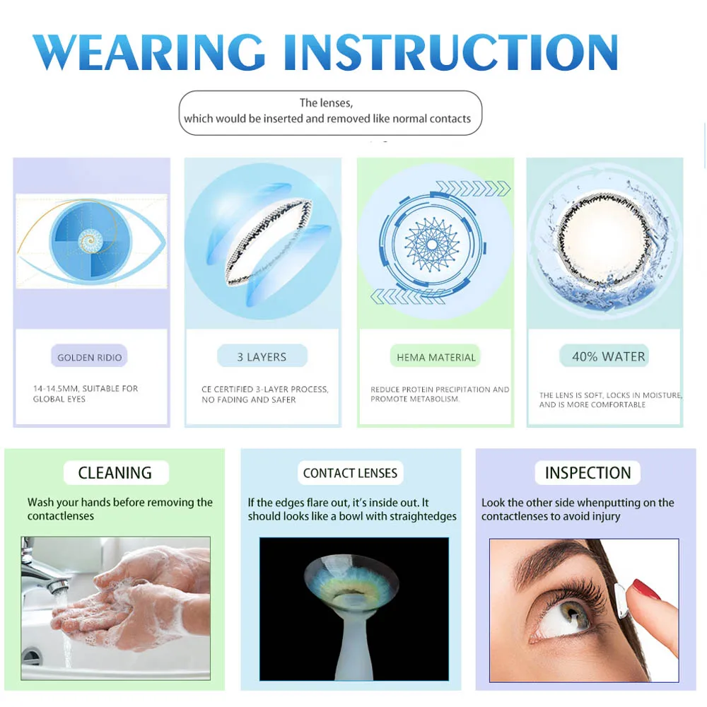 EYESHARE 1Pair Color Contact Lenses For Eyes Anime Cosplay Colored Lense Blue Red Multicolored Lenses Contact Lens Beauty Pupils