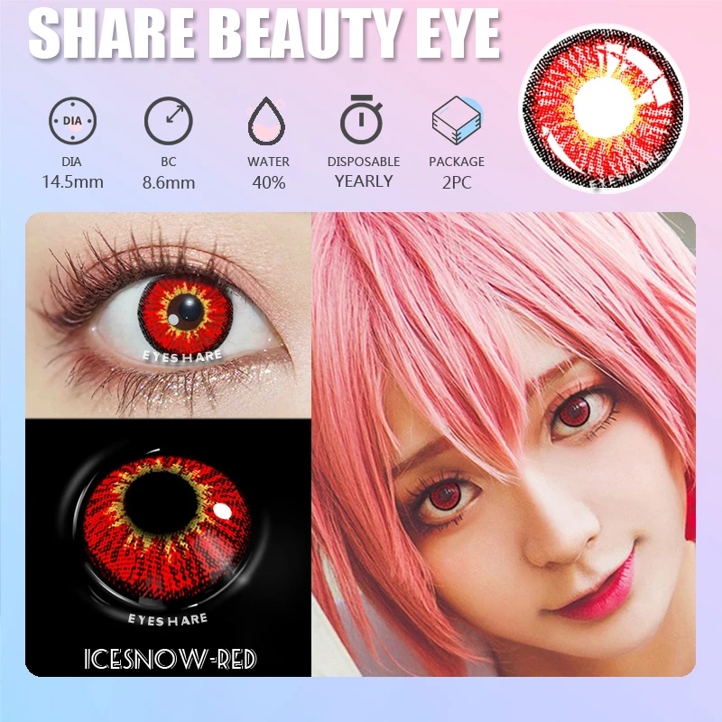 EYESHARE 1Pair Color Contact Lenses For Eyes Anime Cosplay Colored Lense Blue Red Multicolored Lenses Contact Lens Beauty Pupils