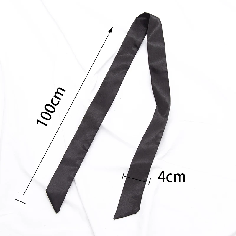 30 Colors Women Narrow Long Scarf 100x4cm Solid Color Chiffon Red Tie Black Bag Ribbon Headband Choker Streamer Lady Accessories