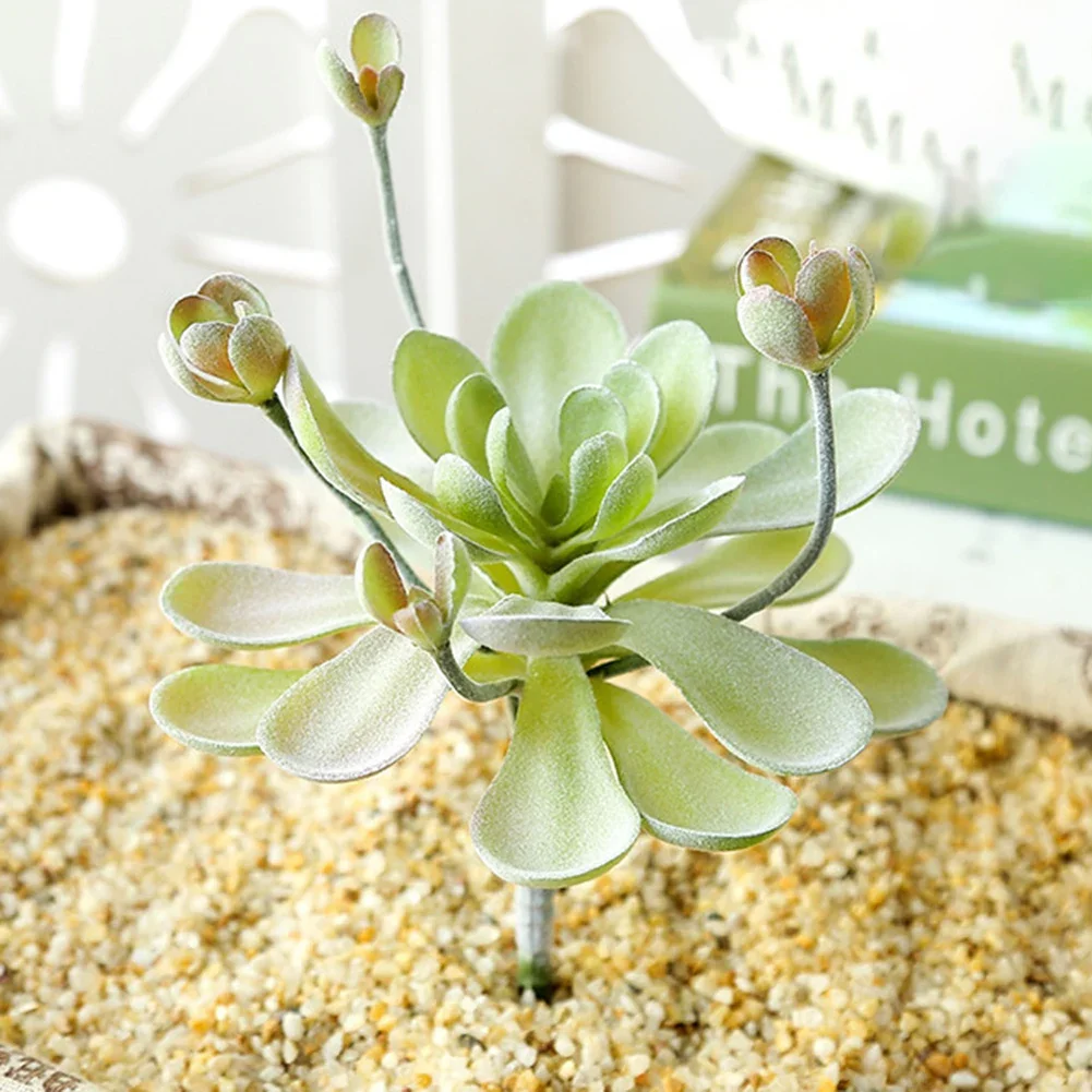 DIY Artificial Succulent Flocked Plant Fake Cactus Home Gardens Bedroom Office Outside Decor Fake Plant Desktop Small Bonsai New