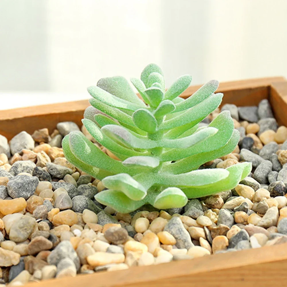 DIY Artificial Succulent Flocked Plant Fake Cactus Home Gardens Bedroom Office Outside Decor Fake Plant Desktop Small Bonsai New