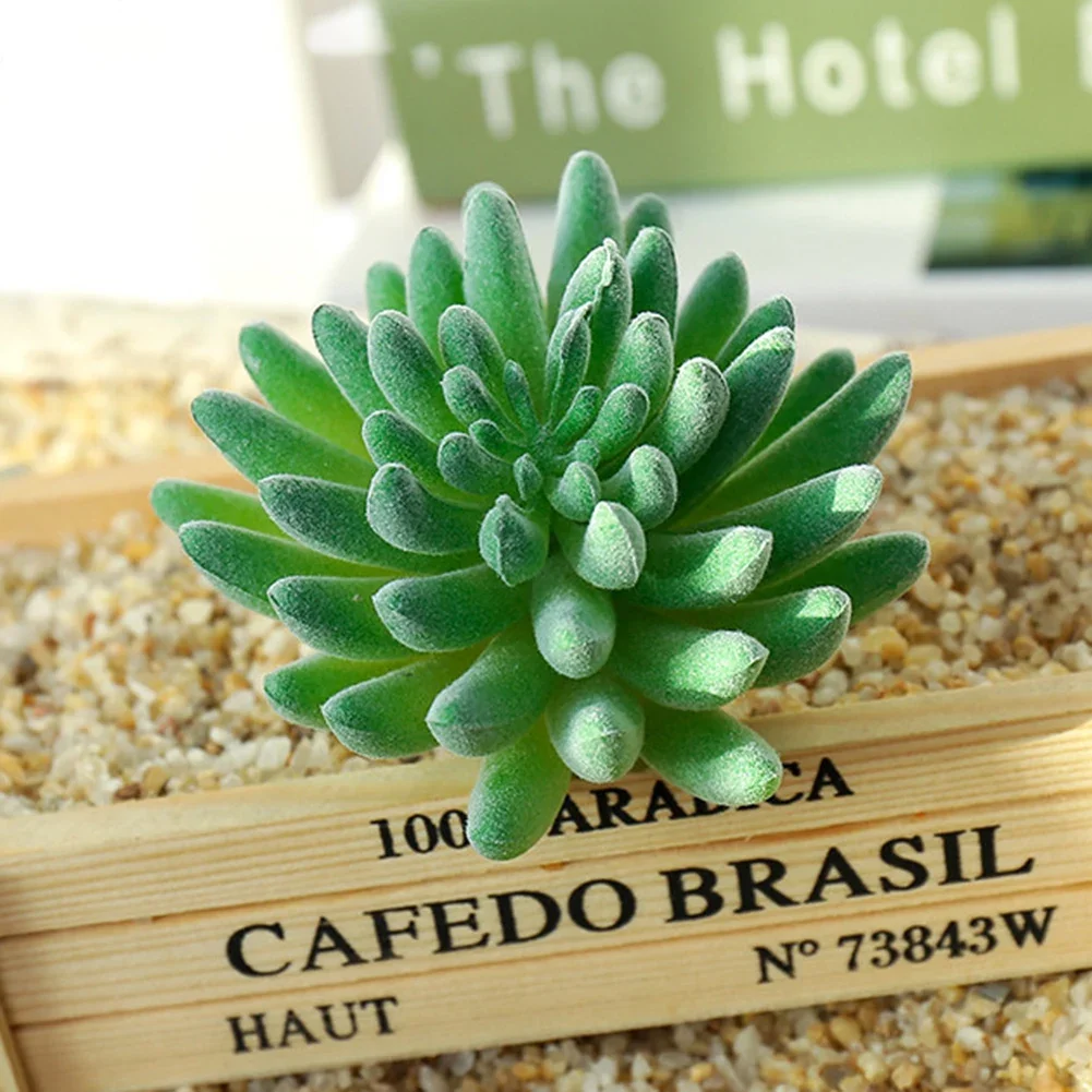DIY Artificial Succulent Flocked Plant Fake Cactus Home Gardens Bedroom Office Outside Decor Fake Plant Desktop Small Bonsai New