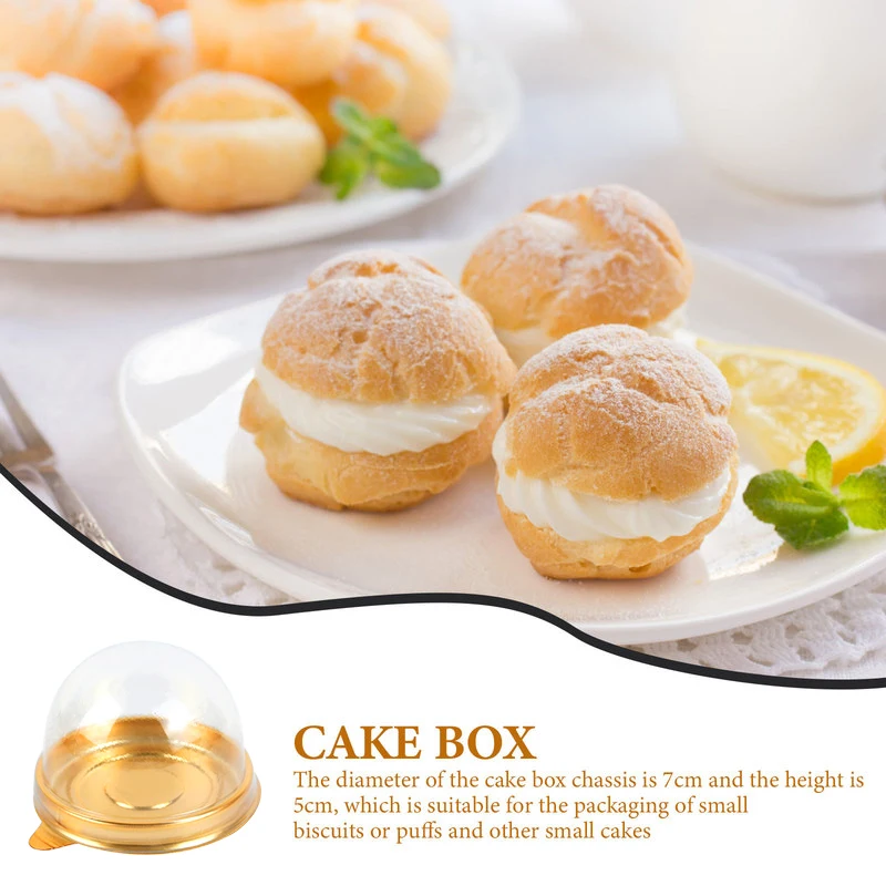 10/20Pcs Mini Dessert Cake Box Container Transparent Cupcake Pastry Baking Packaging Boxes Wedding Party Supplies Christmas Gift