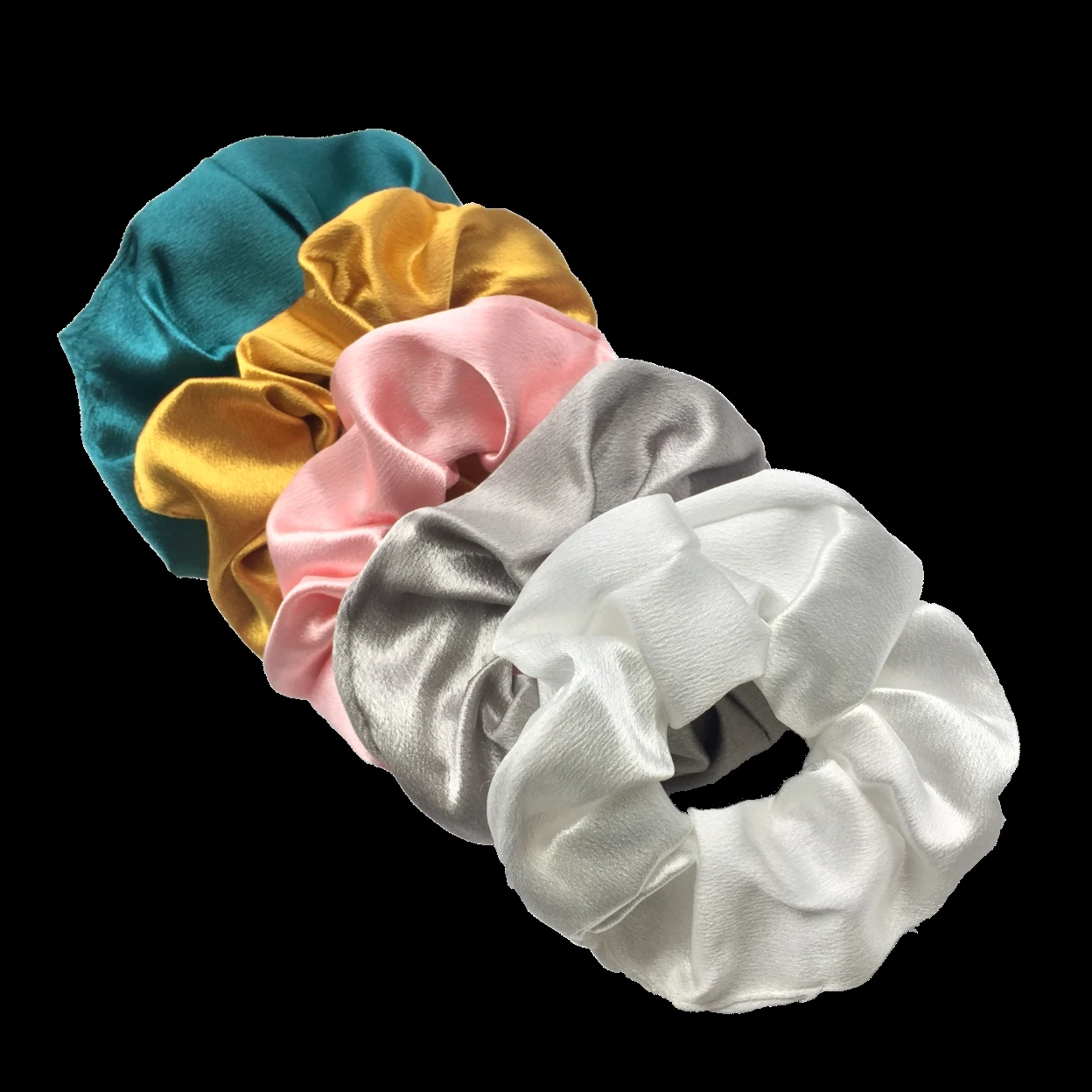 10/5pcs/lot Accessoires Women Girls Silky Satin Hair Scrunchies Solid Elastic Elegant Rubber Band Headwear Holder Scrunchy Black
