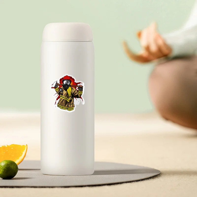 10/25/50pcs Fire Engine Truck Graffiti Stickers Firefighter for Scrapbook Suitcase Water Bottle Phone Laptop Car Skateboard