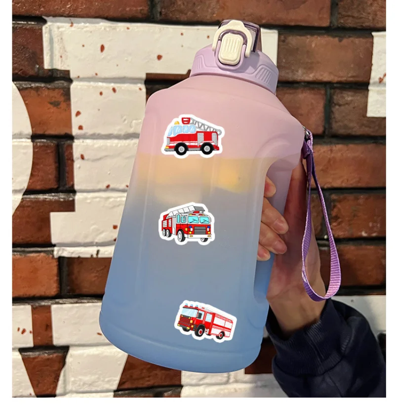 10/25/50pcs Fire Engine Truck Graffiti Stickers Firefighter for Scrapbook Suitcase Water Bottle Phone Laptop Car Skateboard