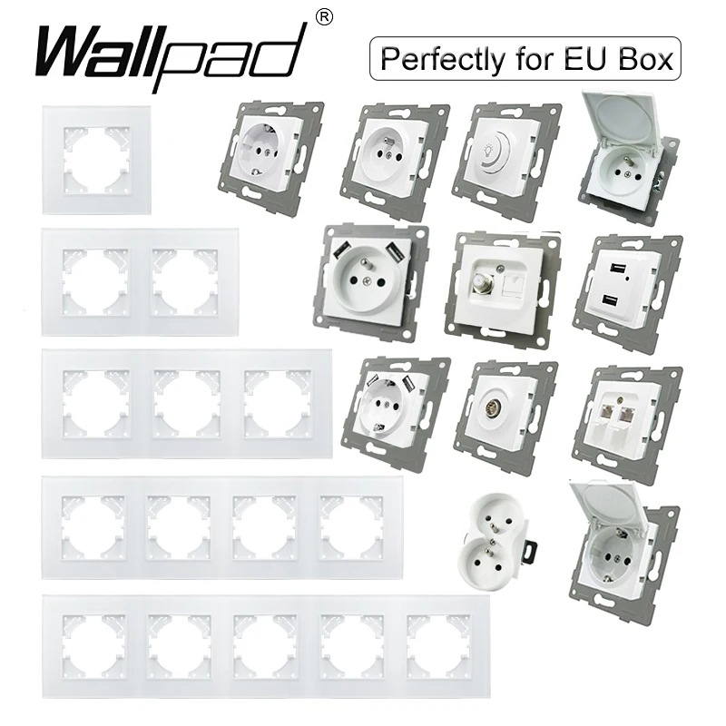 Touch Light Switch With EU Wall Socket Black 1 Gang 1 Way Led Interruptor Crystal Dark Blue Backlight Wallpad Home Improvemet